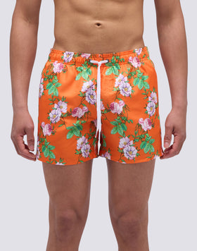 BAÑADOR CORTO CON CINTURA ELÁSTICA Y ESTAMPADO DE GIRASOLES