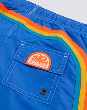 MAILLOT DE BAIN GARÇON ICONIQUE EN TAFFETAS TAILLE COURTE ÉLASTIQUE