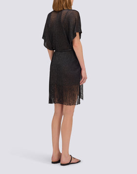 KAFTANO CORTO IN LUREX CON CINTURINO