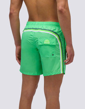 MAILLOT DE BAIN ICONIQUE EN TAFFETAS MI-LONGUEUR TAILLE ÉLASTIQUE