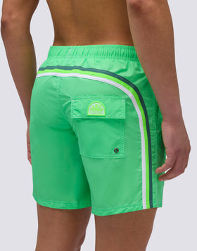 MAILLOT DE BAIN ICONIQUE EN TAFFETAS MI-LONGUEUR TAILLE ÉLASTIQUE