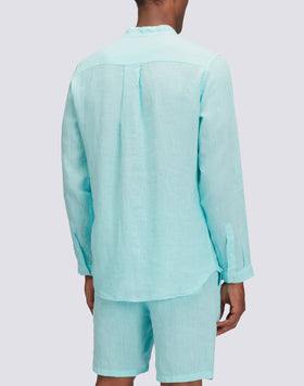 CAMISA DE LINO TEÑIDA EN PRENDA