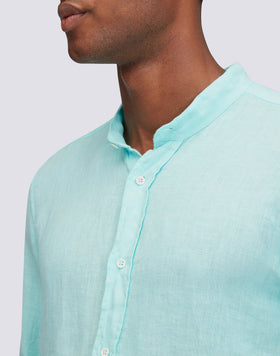 CAMISA DE LINO TEÑIDA EN PRENDA