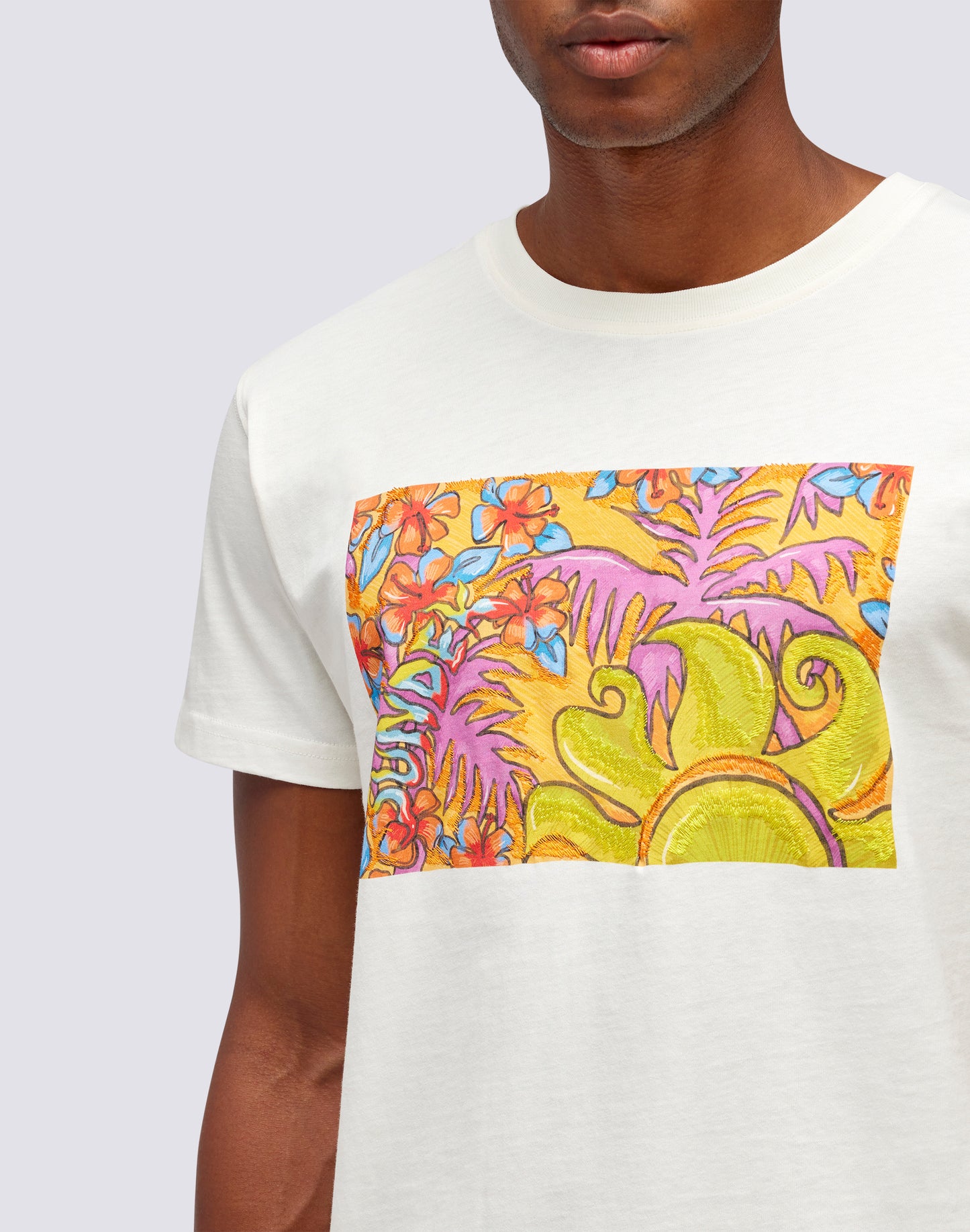 T-SHIRT WITH PRINT AND EMBROIDERY