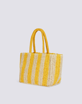 CHOU - PAPER STRAW BAG WITH EMBROIDERED LOGO