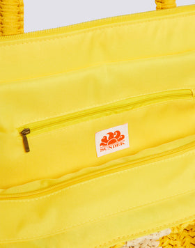 CHOU - PAPER STRAW BAG WITH EMBROIDERED LOGO