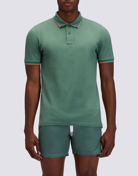 BRICE COTTON PIQUÉ POLO SHIRT WITH TRICOLOUR DETAILS