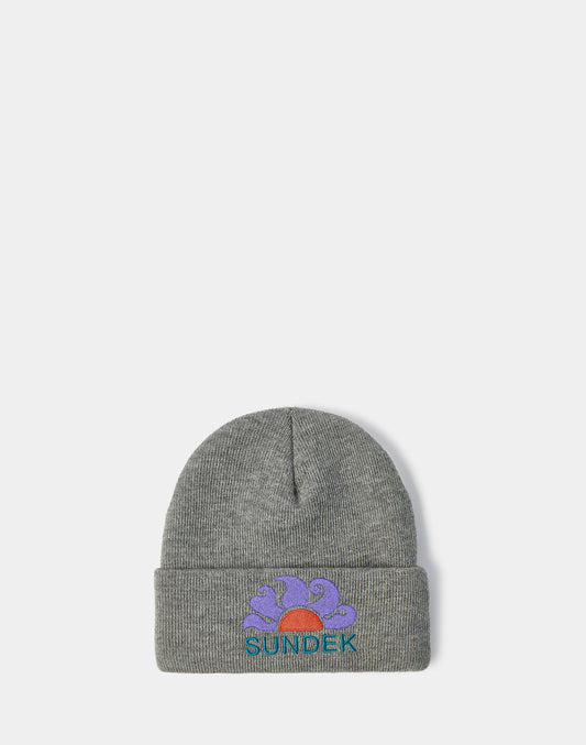 KNITTED CHILD'S BEANIE WITH EMBROIDERED LOGO