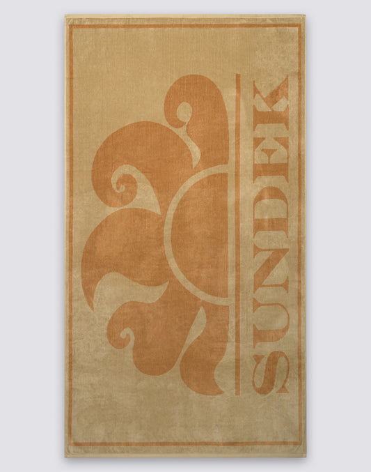 SERVIETTE DE PLAGE EN ÉPONGE JACQUARD AVEC MAXI LOGO