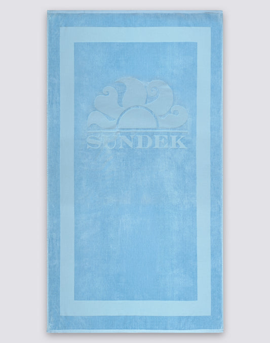 SERVIETTE EN ÉPONGE JACQUARD AVEC LOGO ET BORDURE