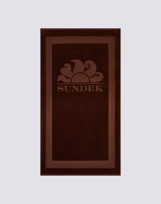 TELO IN SPUGNA JACQUARD CON LOGO E CORNICE