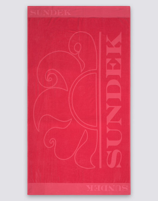 SERVIETTE DE PLAGE JACQUARD AVEC LOGO