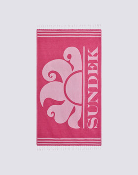 FUTA DE PLAYA DE JACQUARD CON LOGOTIPO