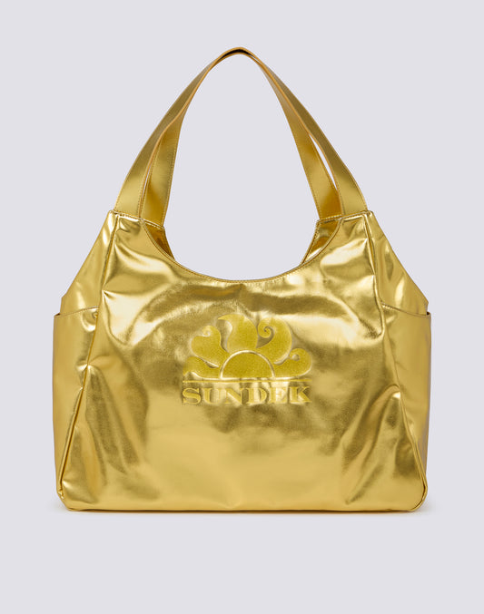 BORSA SHOPPER LAMINATA CON LOGO
