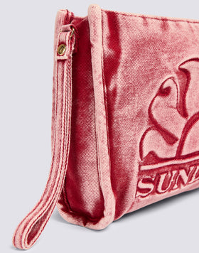 YARN-DYED COTTON CANVAS CLUTCH BAG