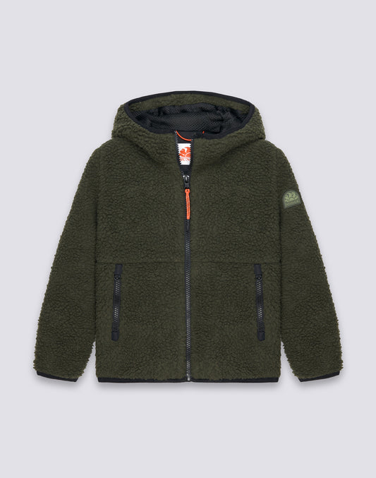GIACCA TEDDY BAMBINO CON CAPPUCCIO E ZIP