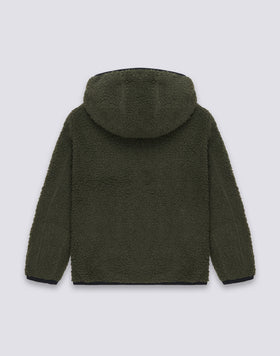 CHAQUETA TEDDY NIÑO CON CAPUCHA Y CREMALLERA