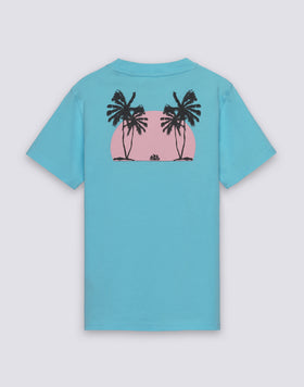 BOYS' SHORT-SLEEVED T-SHIRT WITH TRIPPING PALM PRINT