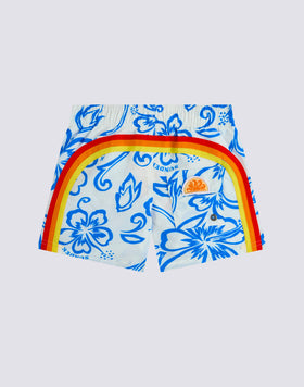 BOYS' SHORT SWIMSUIT WITH ELASTICATED WAIST ARCHIVE HIBISCUS PRINT SK23