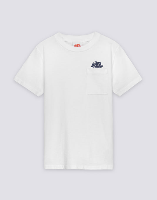 BOYS' SHORT-SLEEVED T-SHIRT WITH POCKET AND LOGO ON THE FRONT