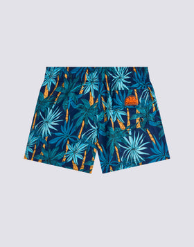 SHORT SWIMSHORTS WITH ELASTIC WAIST AND JUNGLE FEVER PRINT IN RECYCLED POLYESTER