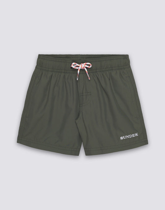 REPREVE® RECYCLED POLYESTER BOYS' SWIMSHORTS WITH TRICOLOUR DETAILS