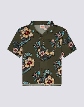 BOY'S BOWLING SHIRT WITH FLORAL PRINT