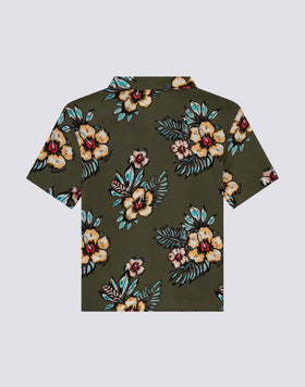 BOY'S BOWLING SHIRT WITH FLORAL PRINT