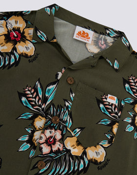BOY'S BOWLING SHIRT WITH FLORAL PRINT