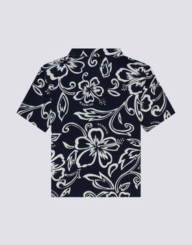 CAMISA DE NIÑO MODELO BOWLING CON ESTAMPADO FLORAL