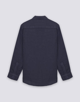 CHEMISE EN LIN À MANCHES LONGUES POUR ENFANT AVEC COL CORÉEN