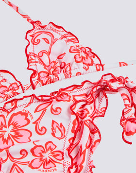 BIKINI PARA NIÑA CON ESTAMPADO HIBISCUS SK23