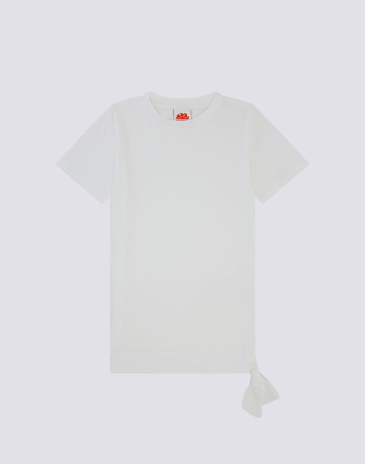 MINIVESTIDO DE NIÑA LISO CON LAZO