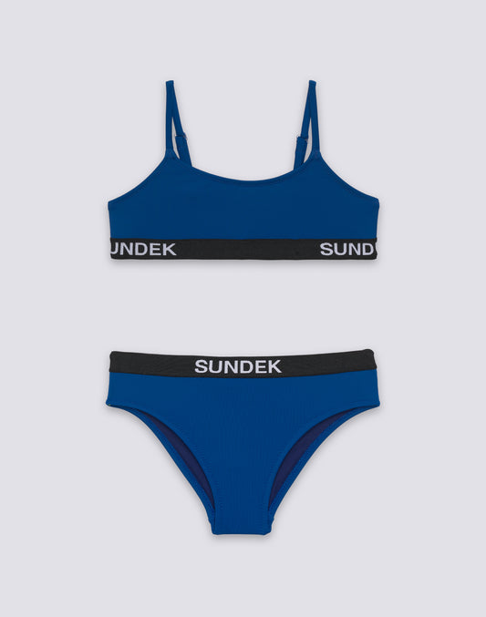 GIRLS' BANDU BIKINI TOP WITH FIXED BOTTOMS