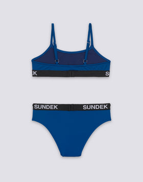 GIRLS' BANDU BIKINI TOP WITH FIXED BOTTOMS