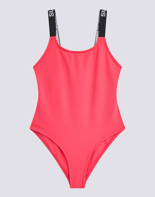 ONE-PIECE SWIMSUIT WITH LOGOED STRAPS