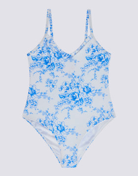 BAÑADOR DE UNA PIEZA PARA NIÑA CON ESTAMPADO ROSE DE JOIE