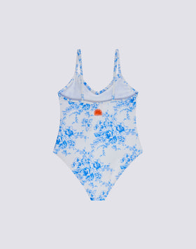 BAÑADOR DE UNA PIEZA PARA NIÑA CON ESTAMPADO ROSE DE JOIE
