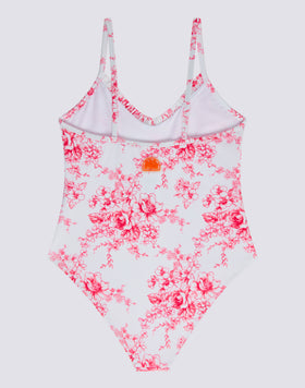 BAÑADOR DE UNA PIEZA PARA NIÑA CON ESTAMPADO ROSE DE JOIE