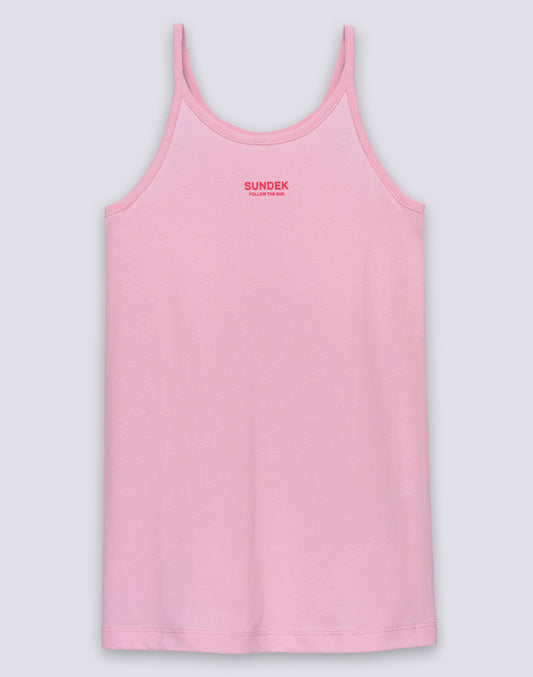 VESTIDO SIN MANGAS PARA NIÑA CON LOGOTIPO