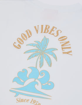 T-SHIRT CONFORT POUR FILLE AVEC IMPRIMÉ GOOD VIBES ONLY DANS LE DOS