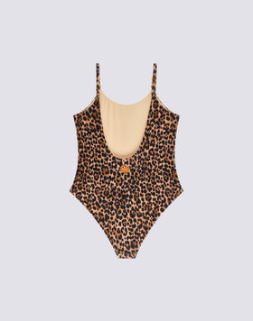 LEOPARD PRINT GIRLS' ONE-PIECE SWIMSUIT