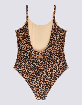 BAÑADOR DE UNA PIEZA PARA NIÑA CON ESTAMPADO DE LEOPARDO