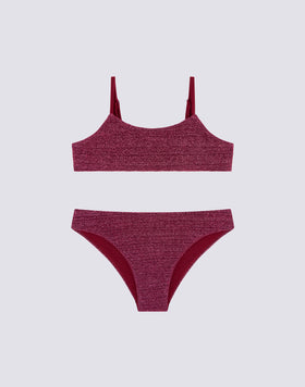 BIKINI WITH BANDEAU TOP AND FIXED BOTTOM