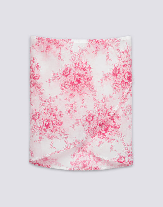 PAREO CORTO DE NIÑA CON ESTAMPADO ROSE DE JOIE