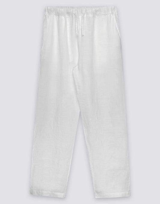 PANTALONI UOMO A VITA ELASTICATA IN LINO