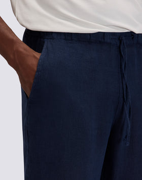 PANTALONES DE LINO CON CINTURA ELÁSTICA PARA HOMBRE