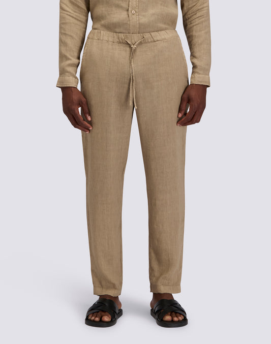 PANTALONI UOMO A VITA ELASTICATA IN LINO