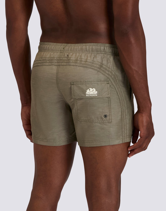 BAÑADOR CORTO PARA HOMBRE CON CINTURA ELÁSTICA GOLDENWAVE EN LINO RECICLADO