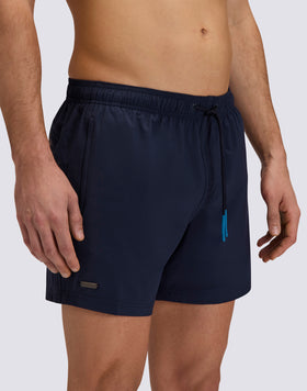 GOLDENWAVE MEN'S SHORT SWIMSUIT WITH ELASTIC WAIST, SOLID COLOR, 4WAY STRETCH